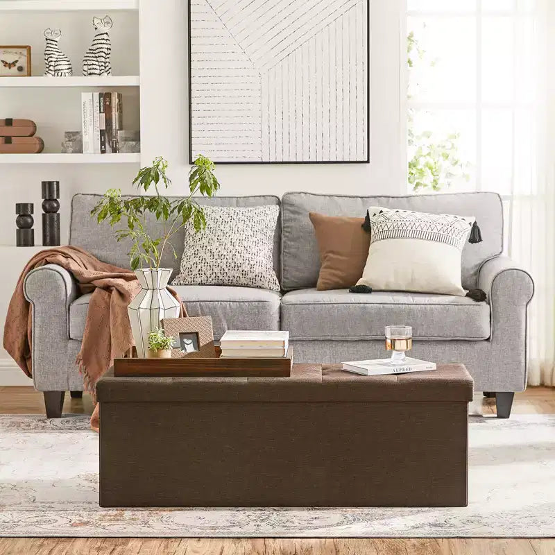 Panca pouf contenitore, 38 x 109 x 38 cm, per fondo letto, cassapanca, per soggiorno, camera da letto, ingresso