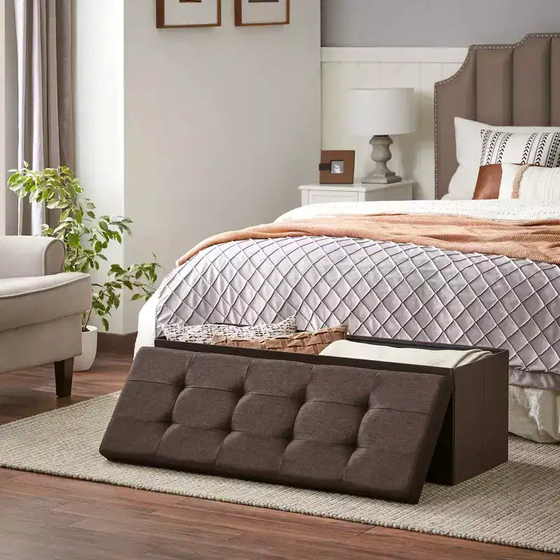 Panca pouf contenitore, 38 x 109 x 38 cm, per fondo letto, cassapanca, per soggiorno, camera da letto, ingresso