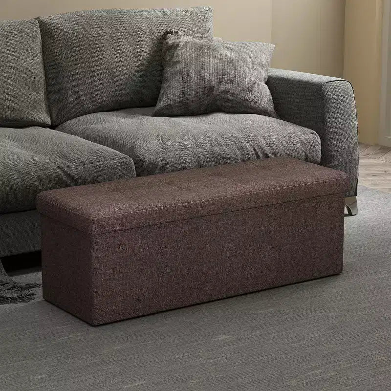 Panca pouf contenitore, 38 x 109 x 38 cm, per fondo letto, cassapanca, per soggiorno, camera da letto, ingresso