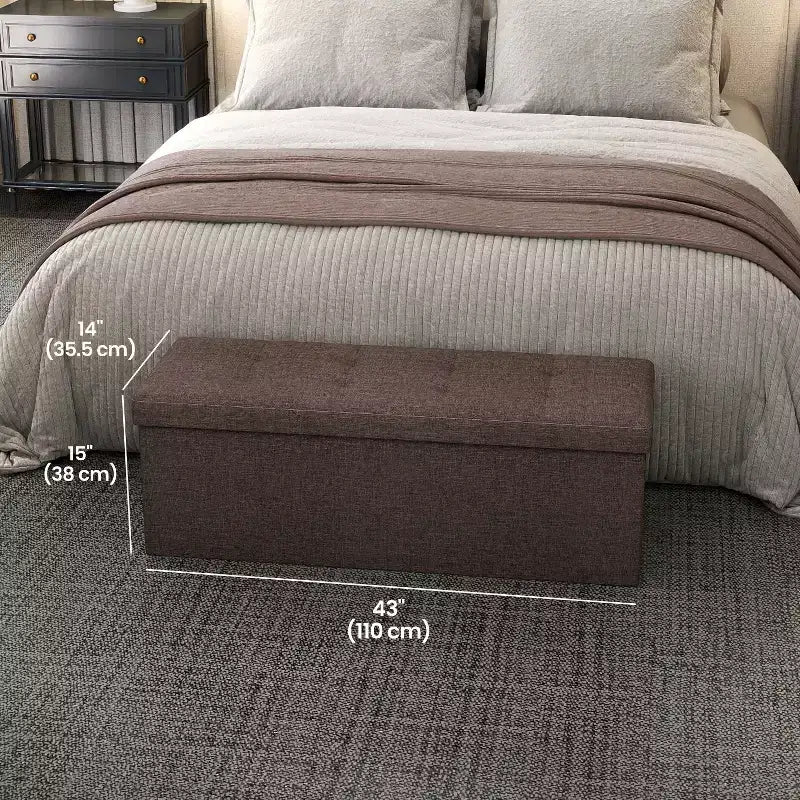 Panca pouf contenitore, 38 x 109 x 38 cm, per fondo letto, cassapanca, per soggiorno, camera da letto, ingresso