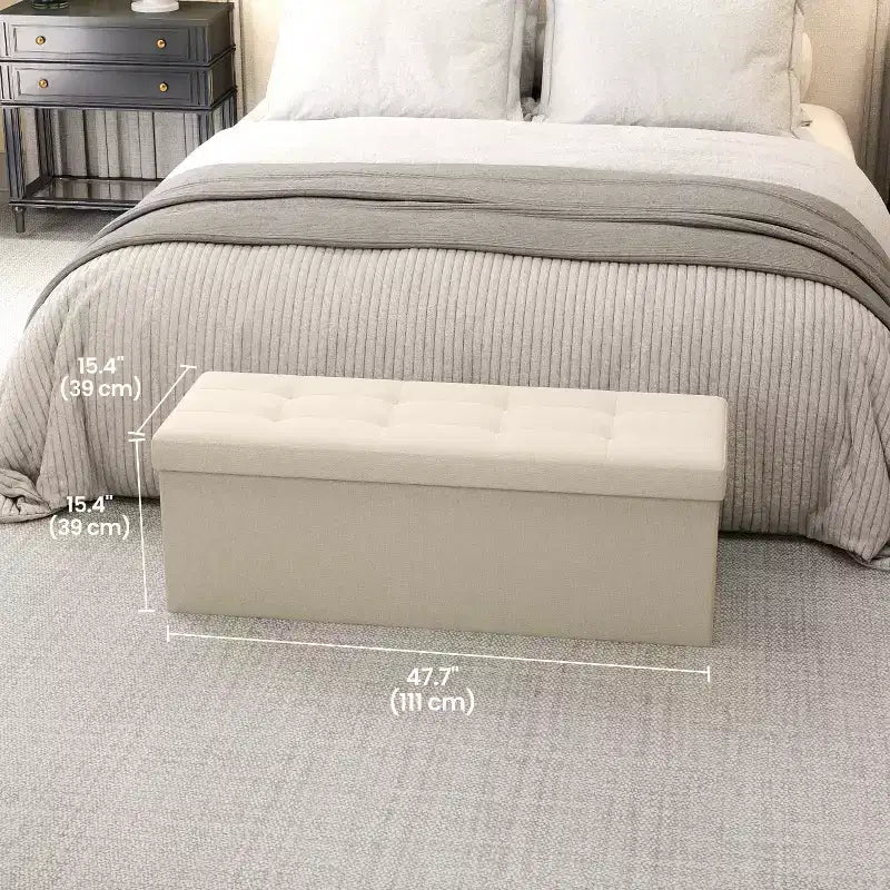 Panca pouf contenitore, 38 x 109 x 38 cm, per fondo letto, cassapanca, per soggiorno, camera da letto, ingresso