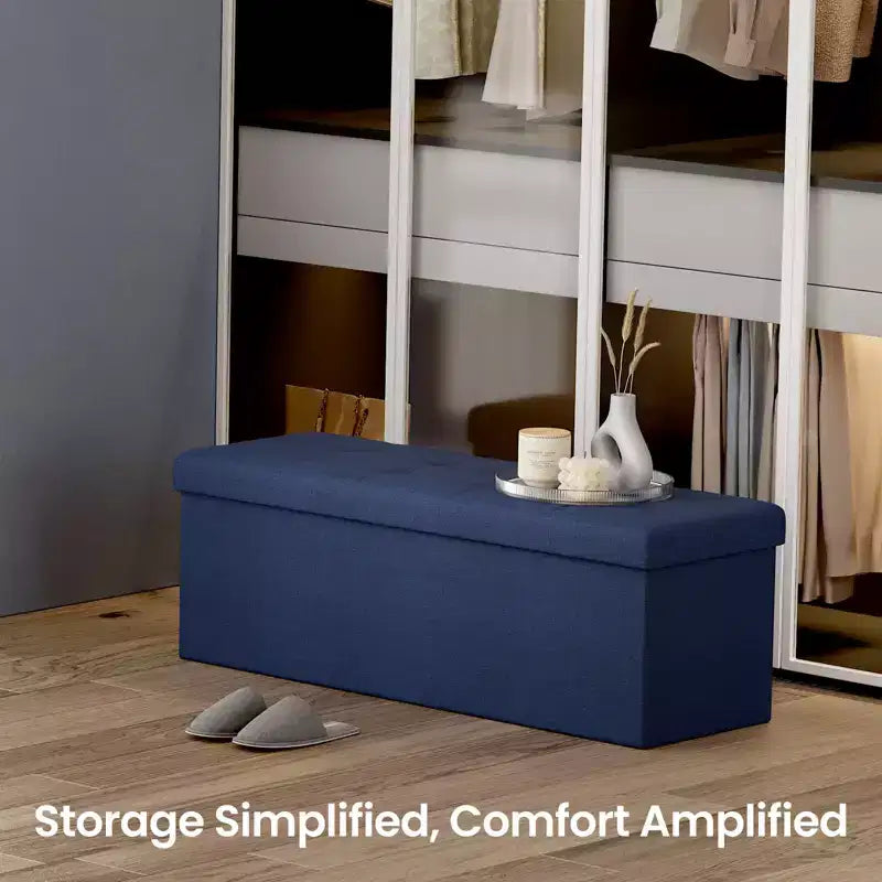 Panca pouf contenitore, 38 x 109 x 38 cm, per fondo letto, cassapanca, per soggiorno, camera da letto, ingresso