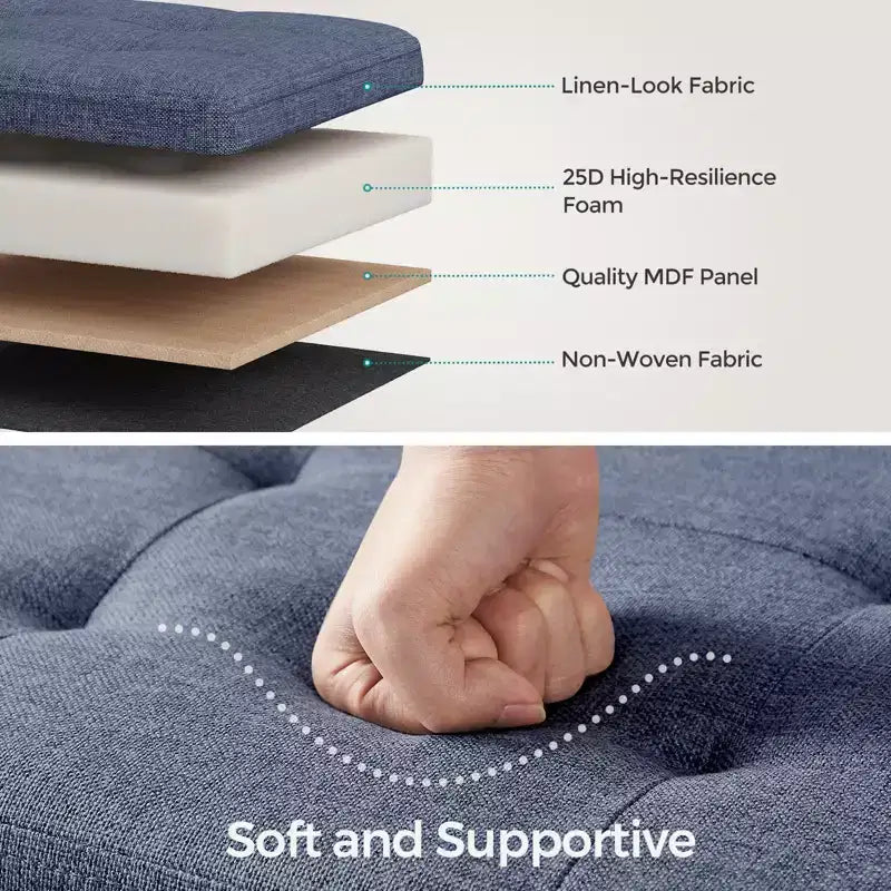 Panca pouf contenitore, 38 x 109 x 38 cm, per fondo letto, cassapanca, per soggiorno, camera da letto, ingresso