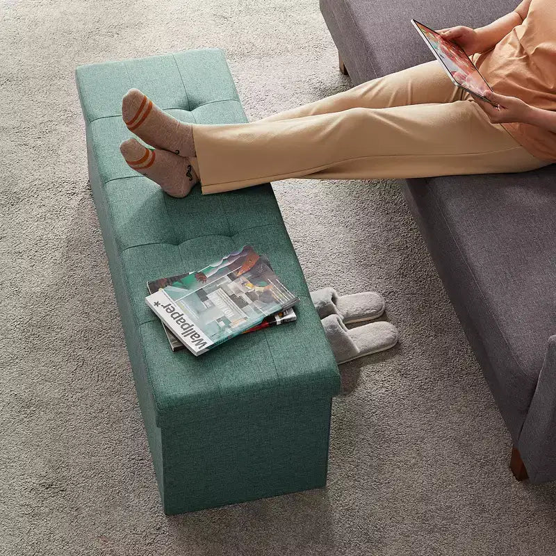 Panca pouf contenitore, 38 x 109 x 38 cm, per fondo letto, cassapanca, per soggiorno, camera da letto, ingresso