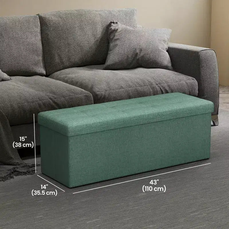 Panca pouf contenitore, 38 x 109 x 38 cm, per fondo letto, cassapanca, per soggiorno, camera da letto, ingresso