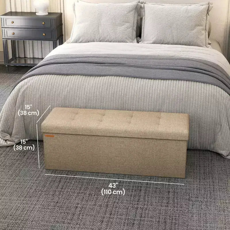 Panca pouf contenitore, 38 x 109 x 38 cm, per fondo letto, cassapanca, per soggiorno, camera da letto, ingresso