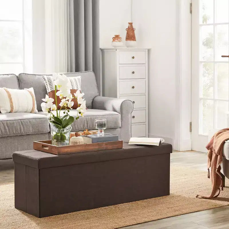 Panca pouf contenitore, 38 x 109 x 38 cm, per fondo letto, cassapanca, per soggiorno, camera da letto, ingresso