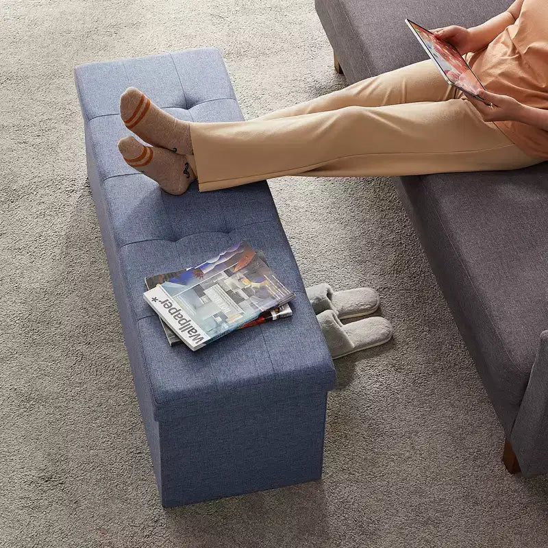 Panca pouf contenitore, 38 x 109 x 38 cm, per fondo letto, cassapanca, per soggiorno, camera da letto, ingresso