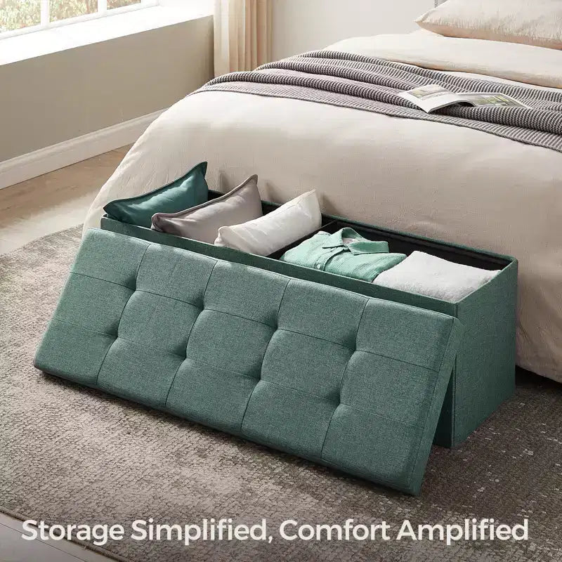 Panca pouf contenitore, 38 x 109 x 38 cm, per fondo letto, cassapanca, per soggiorno, camera da letto, ingresso