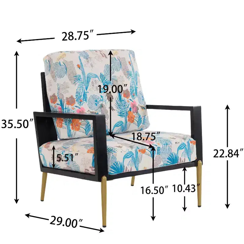 Poltrona Thurman in velluto Mid-Century Modern in metallo e legno di caucciù