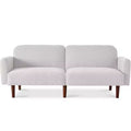 Futon convertibile curvo, divano letto con schienale sdoppiato in tessuto bouclé