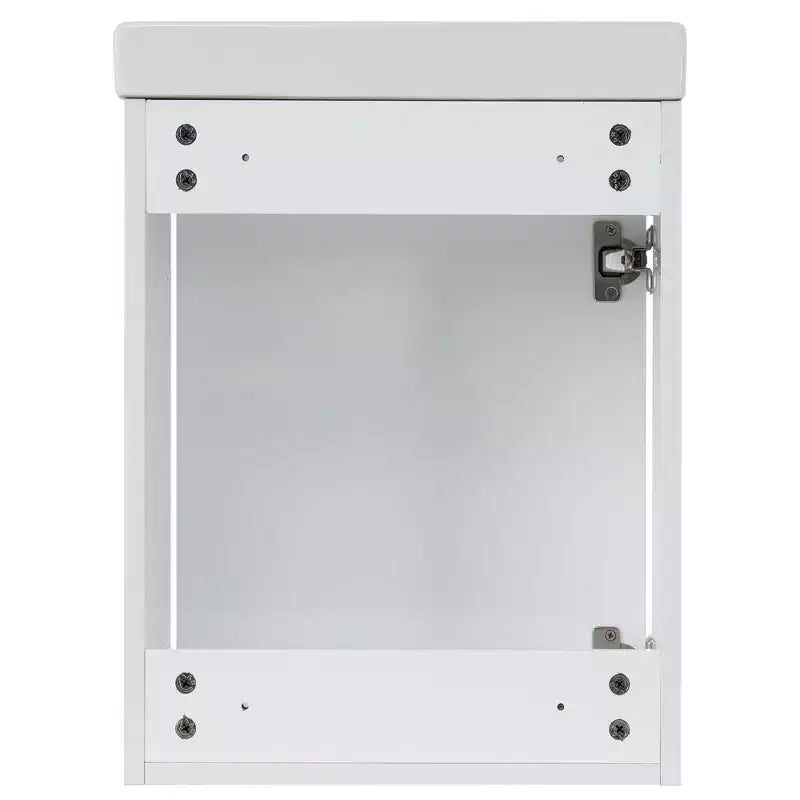 Mobile bagno da 16" con lavabo, mobiletto con ante a chiusura ammortizzata, mobile da bagno a parete con lavabo sospeso per piccoli spazi