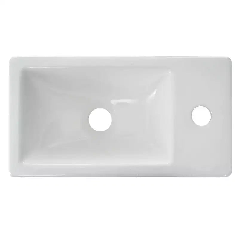 Mobile bagno da 16" con lavabo, mobiletto con ante a chiusura ammortizzata, mobile da bagno a parete con lavabo sospeso per piccoli spazi