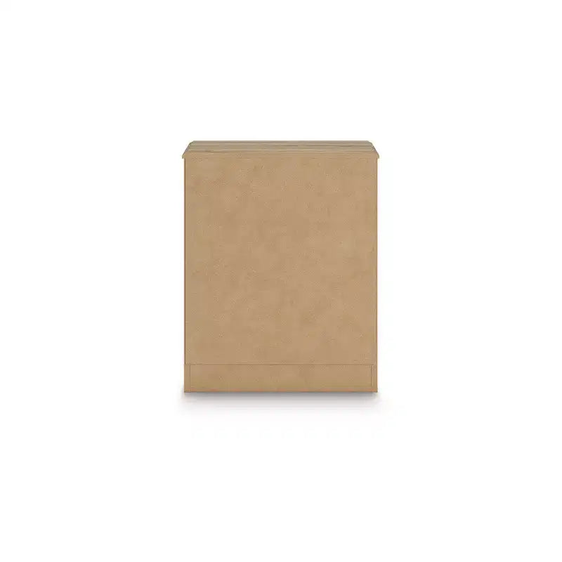 Comodino a un cassetto - Finitura Rovere Marrone Caldo, Ricarica USB-A e USB-C, Vano a giorno