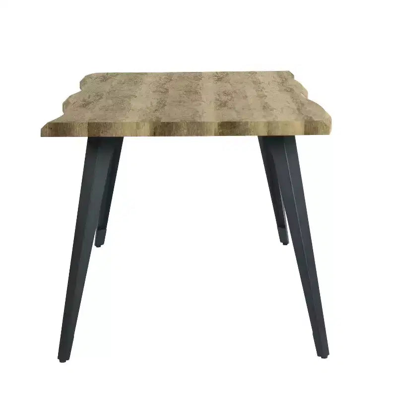 Tavolo da Pranzo Rettangolare da 6 Posti da 63", Tavolo Moderno effetto Legno con Gambe in Metallo Nero