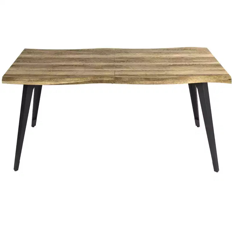 Tavolo da Pranzo Rettangolare da 6 Posti da 63", Tavolo Moderno effetto Legno con Gambe in Metallo Nero