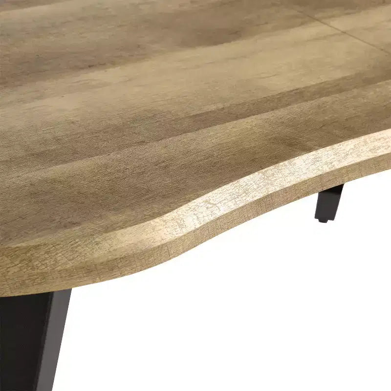 Tavolo da Pranzo Rettangolare da 6 Posti da 63", Tavolo Moderno effetto Legno con Gambe in Metallo Nero