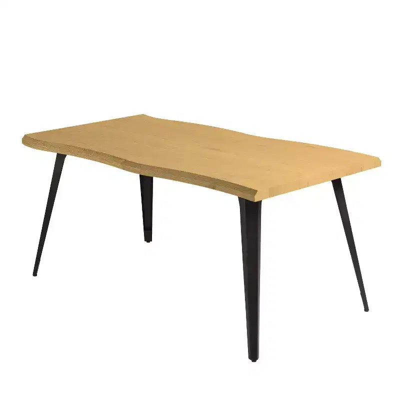Tavolo da Pranzo Rettangolare da 6 Posti da 63", Tavolo Moderno effetto Legno con Gambe in Metallo Nero