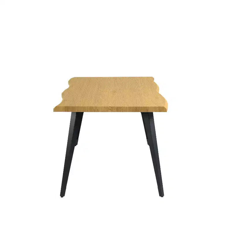 Tavolo da Pranzo Rettangolare da 6 Posti da 63", Tavolo Moderno effetto Legno con Gambe in Metallo Nero