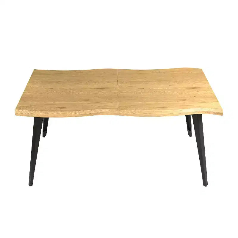 Tavolo da Pranzo Rettangolare da 6 Posti da 63", Tavolo Moderno effetto Legno con Gambe in Metallo Nero