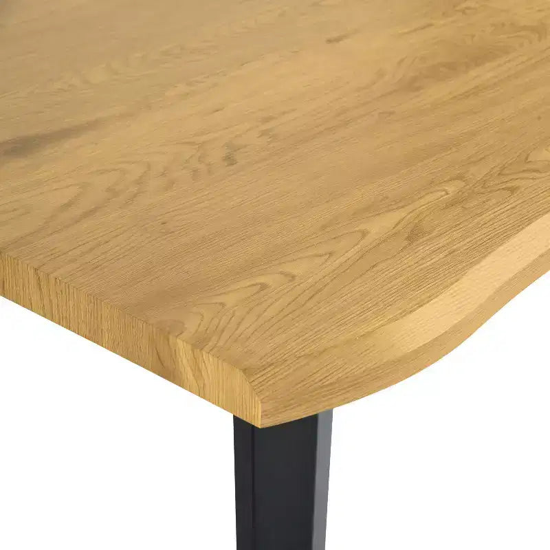 Tavolo da Pranzo Rettangolare da 6 Posti da 63", Tavolo Moderno effetto Legno con Gambe in Metallo Nero