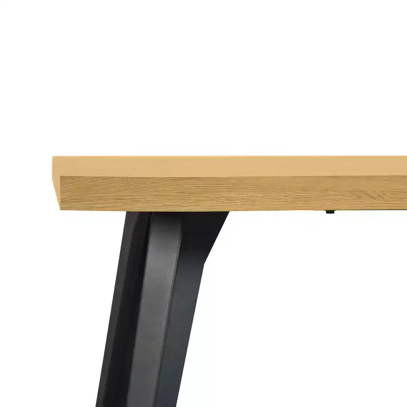 Tavolo da Pranzo Rettangolare da 6 Posti da 63", Tavolo Moderno effetto Legno con Gambe in Metallo Nero