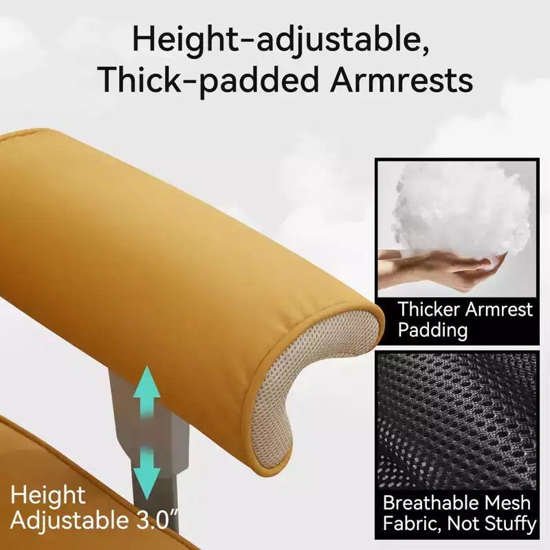 Sedia da Ufficio Ergonomica 450LBS con Poggiapiedi, Sedia Direzionale in Pelle PU con Schienale Alto, Supporto Lombare e Braccioli Regolabili