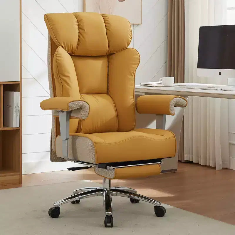 Sedia da Ufficio Ergonomica 450LBS con Poggiapiedi, Sedia Direzionale in Pelle PU con Schienale Alto, Supporto Lombare e Braccioli Regolabili