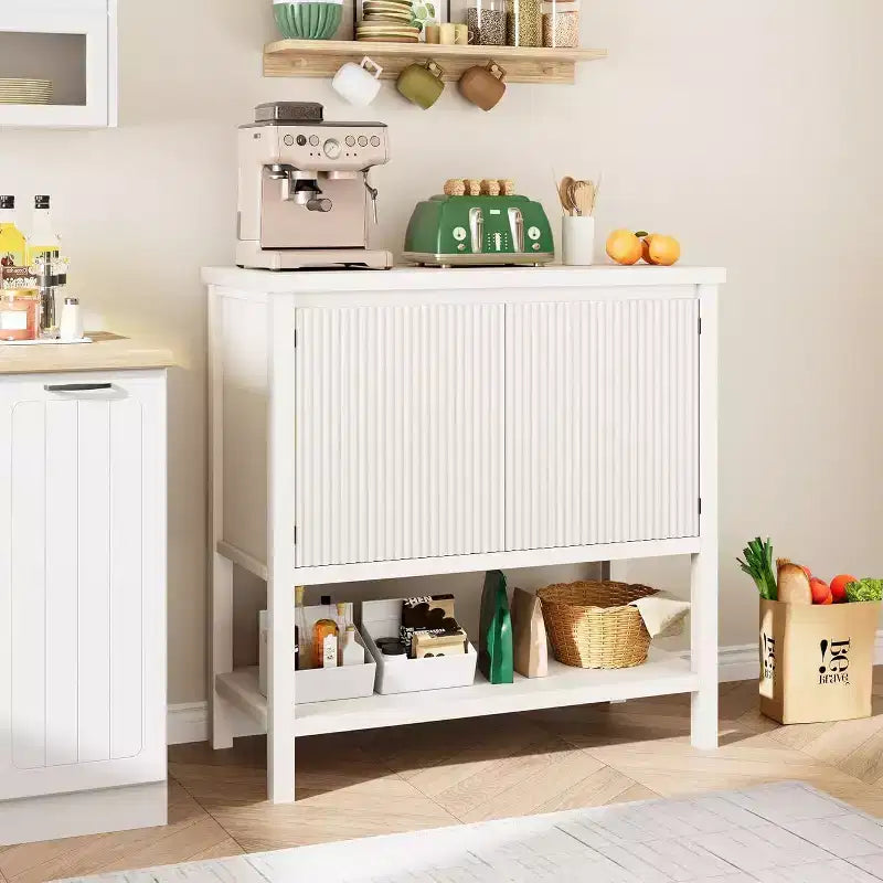 Tavolini stretti con contenitore, Tavolino consolle con 2 ante, Madia moderna con ripiano contenitore, Mobile bar per soggiorno, Ufficio Bianco