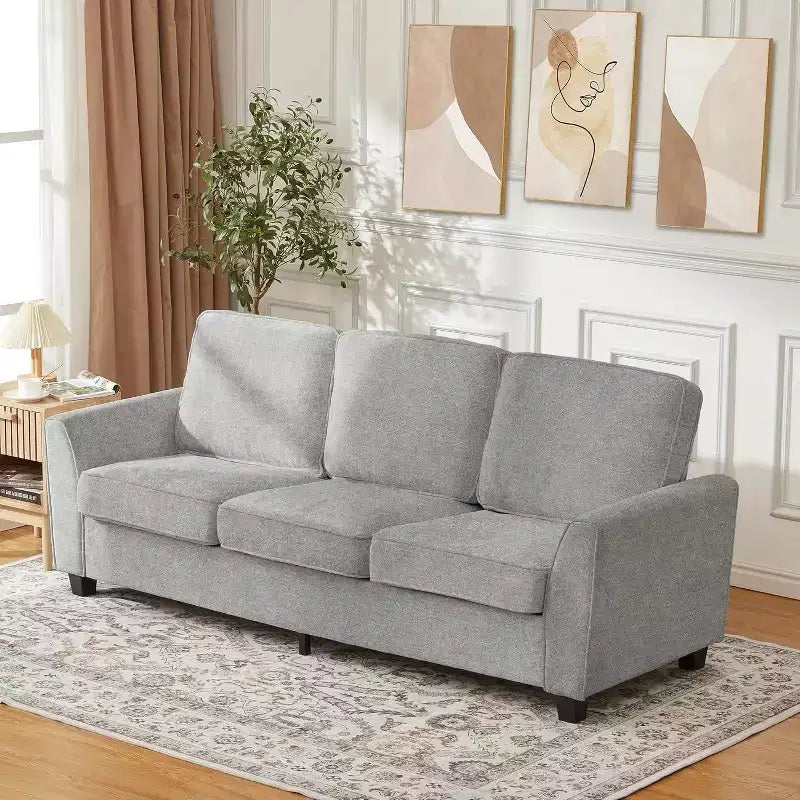 Divano a 3 Posti Moderno Oversize in ciniglia, Divano Letto da 210cm, Comodo Divanetto Lounge con Seduta Profonda, Divano Cloud Lavabile per Casa Ufficio Appartamento
