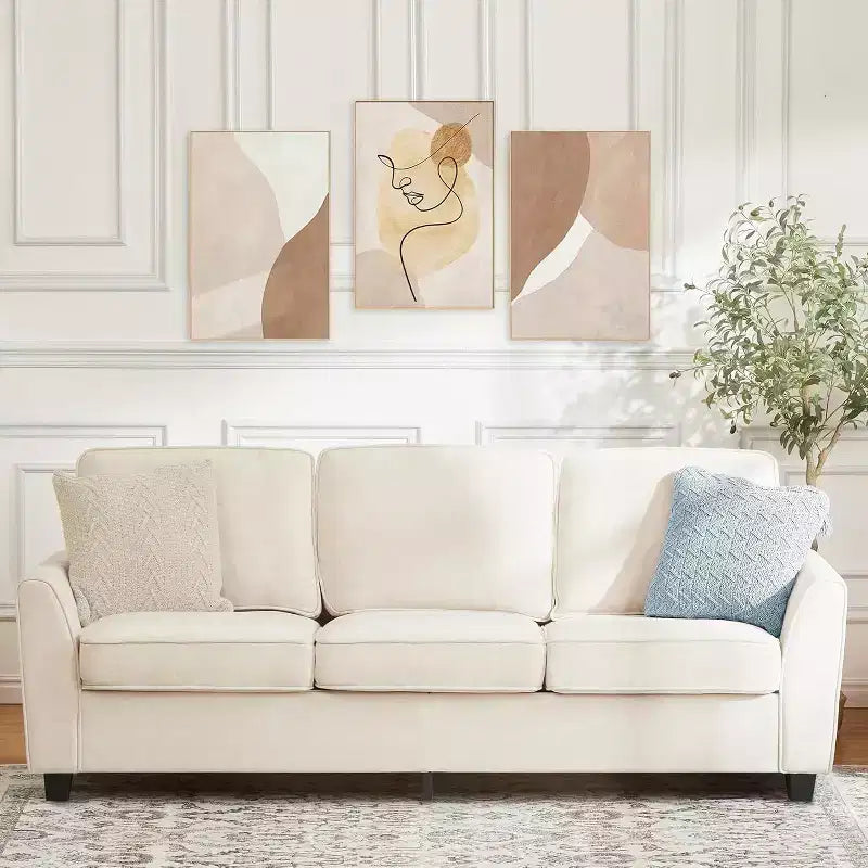 Divano a 3 Posti Moderno Oversize in ciniglia, Divano Letto da 210cm, Comodo Divanetto Lounge con Seduta Profonda, Divano Cloud Lavabile per Casa Ufficio Appartamento