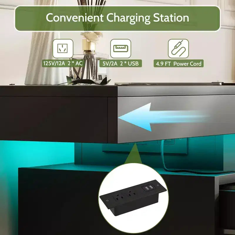 Comò moderno a 6 cassetti con piano scorrevole, con cassetti, organizer per camera da letto, armadio e soggiorno