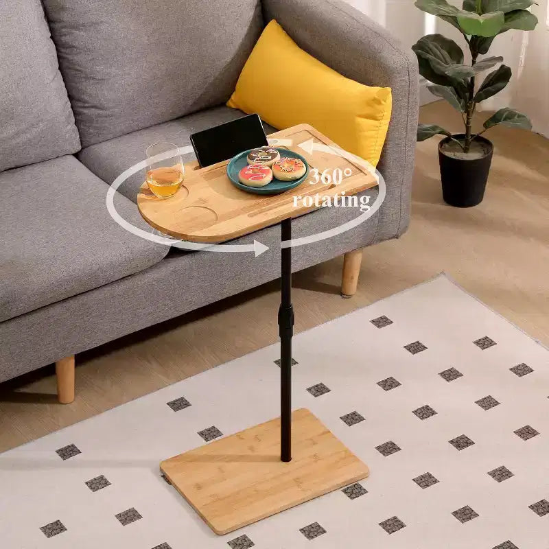 Tavolino da divano a C, tavolo laterale girevole a 360° e regolabile in altezza per letto, tavolino porta TV