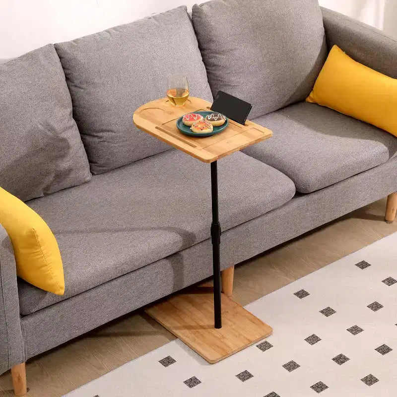 Tavolino da divano a C, tavolo laterale girevole a 360° e regolabile in altezza per letto, tavolino porta TV