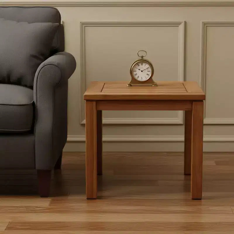 Tavolino quadrato marrone in legno massello da 18 pollici