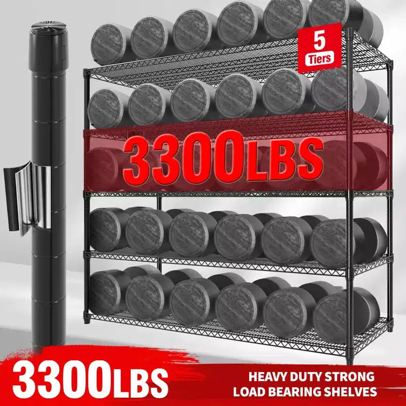 Scaffale portaoggetti H 73, unità scaffale per carichi pesanti da 2640 libbre con ruote e piedini, scaffale da garage a 4 ripiani per dispensa, garage, cucina, casa, commerciale