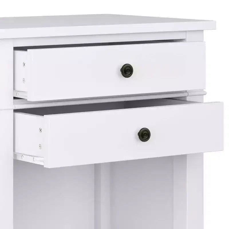 Comodino 24" in legno massello Sterling, bianco