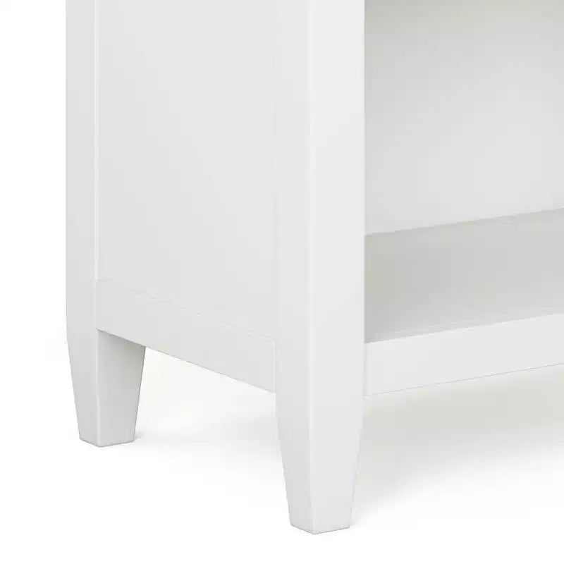 Comodino 24" in legno massello Sterling, bianco