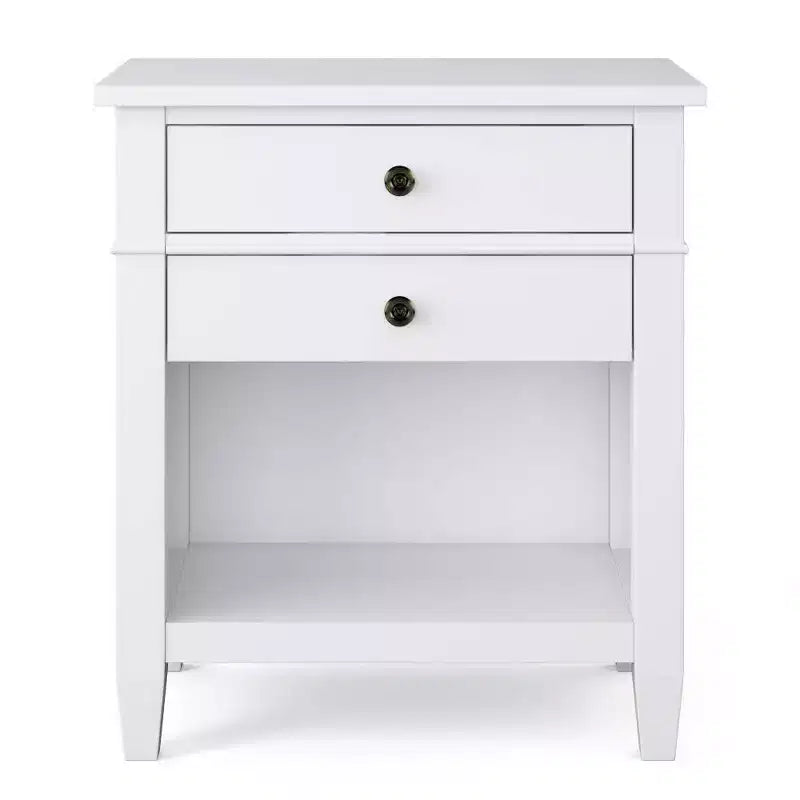 Comodino 24" in legno massello Sterling, bianco