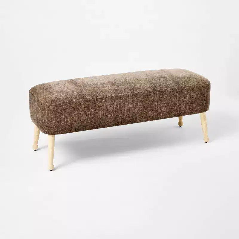Panca in legno imbottita legno naturale/marrone scuro - ™ disegnata con