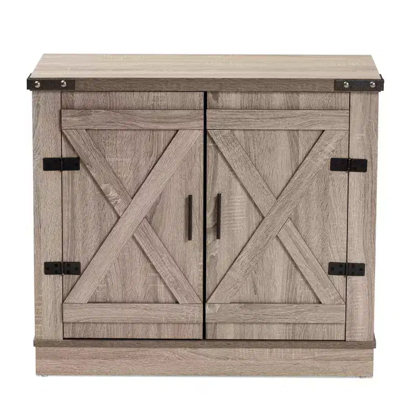 Mobile scarpiera Wayne Farmhouse Wood a 2 ante Marrone quercia -: Organizzatore da ingresso, Contiene 9 paia