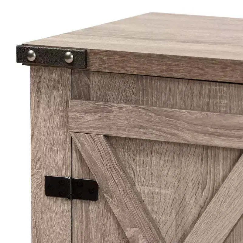 Mobile scarpiera Wayne Farmhouse Wood a 2 ante Marrone quercia -: Organizzatore da ingresso, Contiene 9 paia