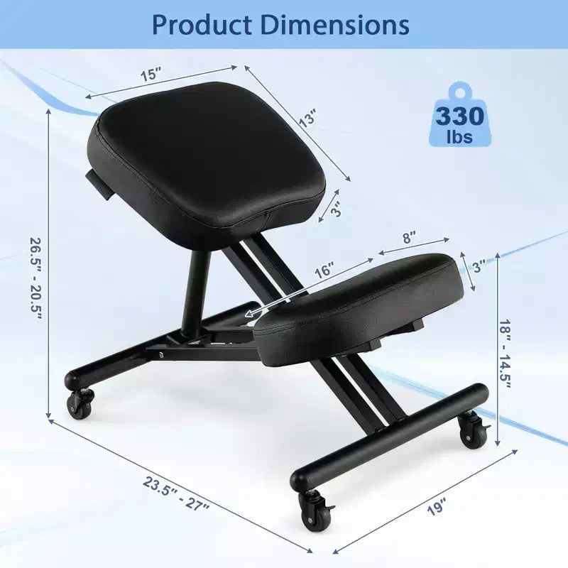 Sedia ergonomica con poggiaginocchia, sgabello regolabile con ruote universali bloccabili, sedile angolato