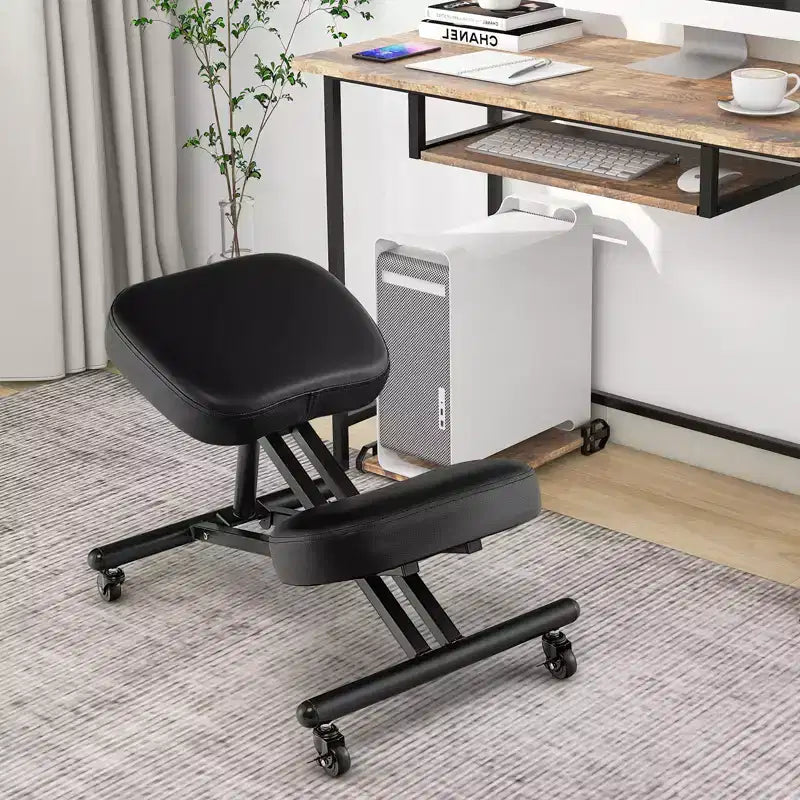 Sedia ergonomica con poggiaginocchia, sgabello regolabile con ruote universali bloccabili, sedile angolato