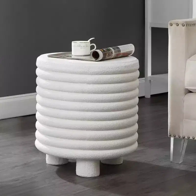Tavolino d'appoggio Minimalista Moderno a 3 Gambe a Tamburo per Interni/Esterni