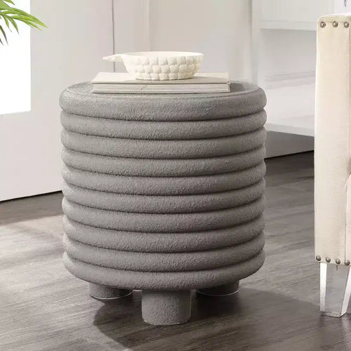 Tavolino d'appoggio Minimalista Moderno a 3 Gambe a Tamburo per Interni/Esterni